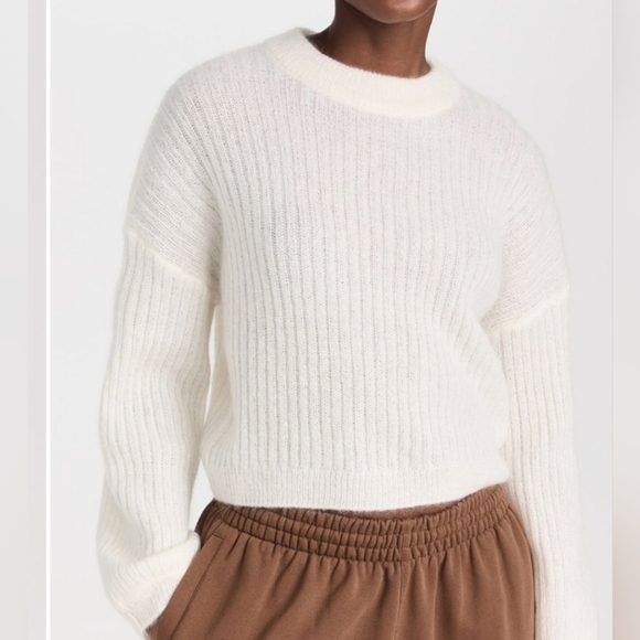 Sweaty Betty Mohair Wool Blend Open Back Long Sleeve Sweater